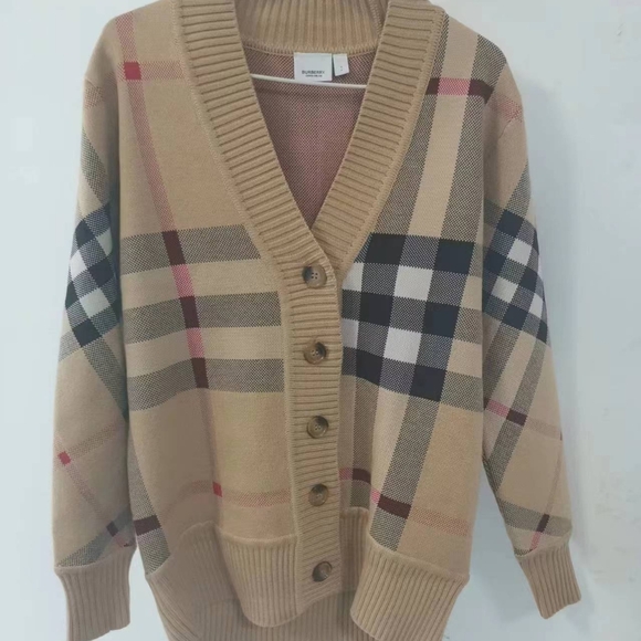 Burberry Other - Casual brown plaid cardigan